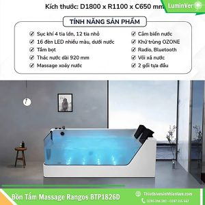 Bồn Tắm Massage Rgbtp1826d