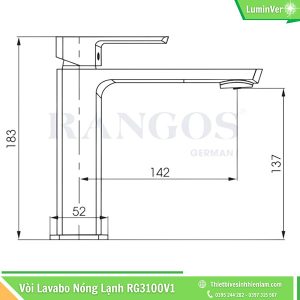 Kích Thước Vòi Chậu Lavabo Rangos Rg3100v1