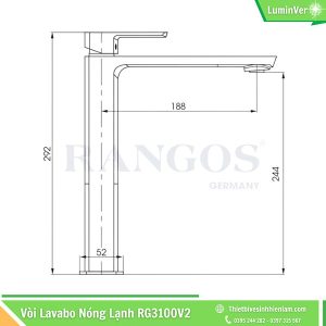 Kích Thước Vòi Chậu Lavabo Rangos Rg3100v2