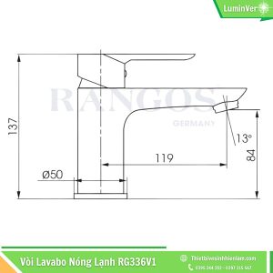 Kích Thước Vòi Chậu Lavabo Rangos Rg336v1