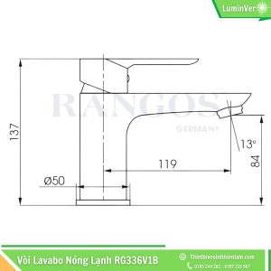 Kích Thước Vòi Chậu Lavabo Rangos Rg336v1b