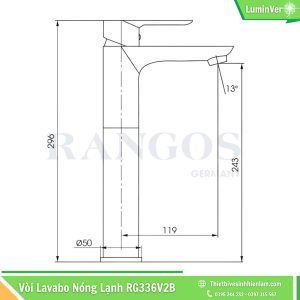Kích Thước Vòi Chậu Lavabo Rangos Rg336v2b