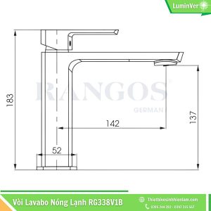 Kích Thước Vòi Chậu Lavabo Rangos Rg338v1b